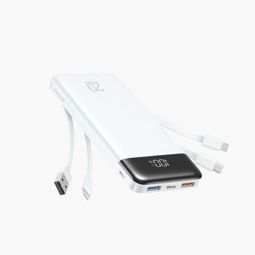 Charmast Power Bank, 22,5W Powerbank 20000mAh mit Kabel USB C und LED-Display