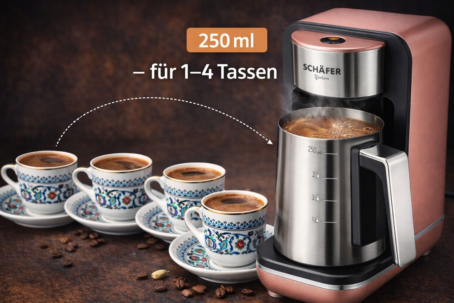 Mokkamaschine Edelstahl Rose/Gold SCHÄFER