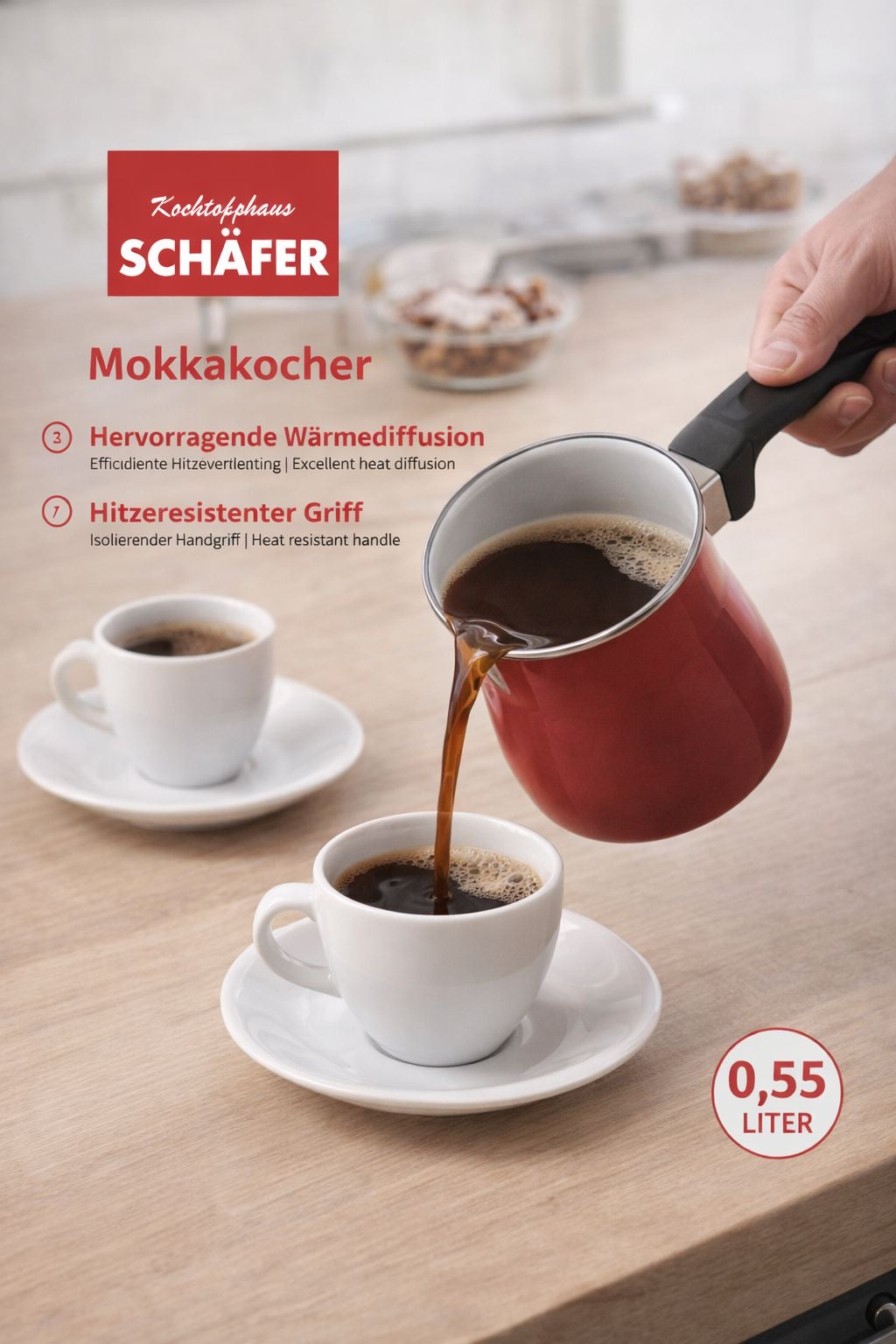 Mokkakocher Rot 0,55l Schäfer