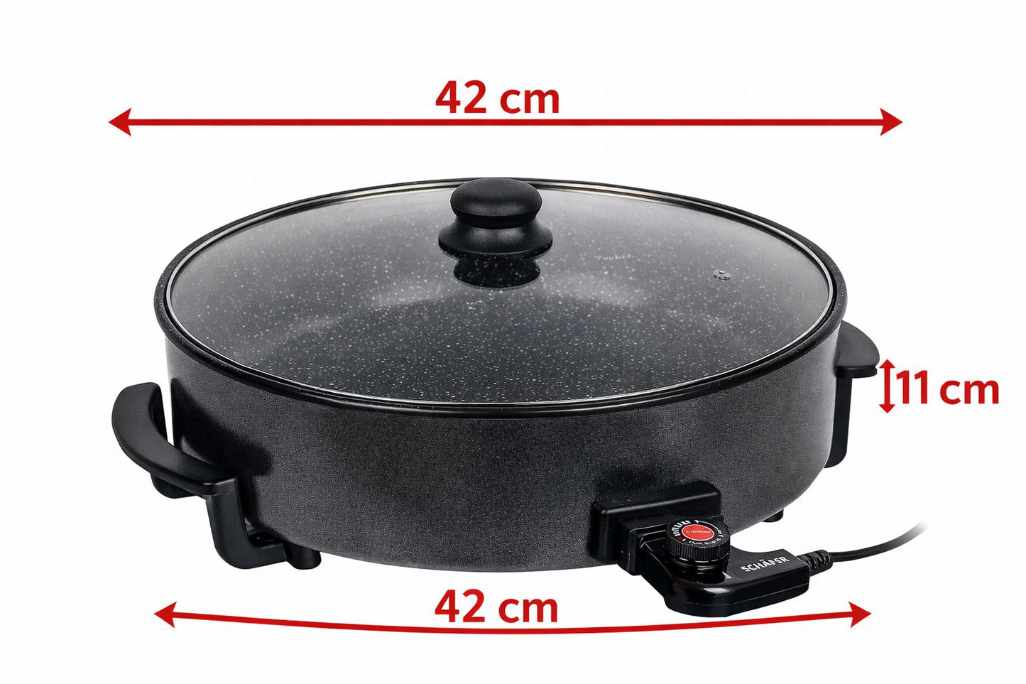 Elektrische Multipfanne Schäfer 42 cm - 11 cm tief - Glasdeckel
