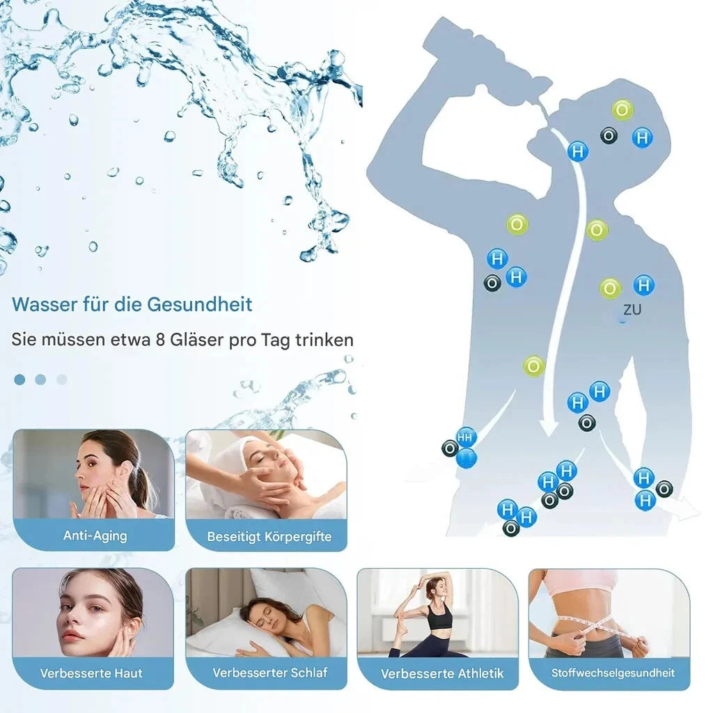 Wasserstoff Wasserflasche 420ml USB Wiederaufladbarer Hydrogen Water Bottle