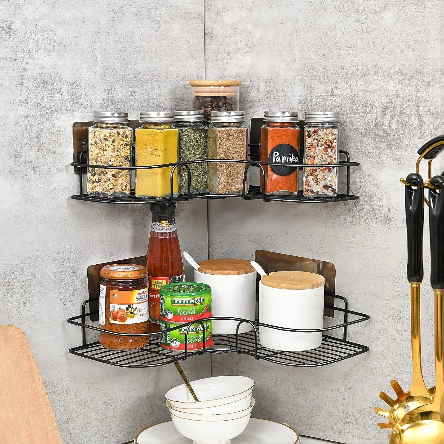 PNNP Duschregal ohne Bohren – schwarz, Duschregal Ecke Edelstahl