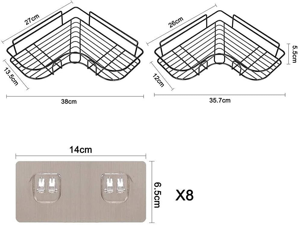PNNP Duschregal ohne Bohren – schwarz, Duschregal Ecke Edelstahl