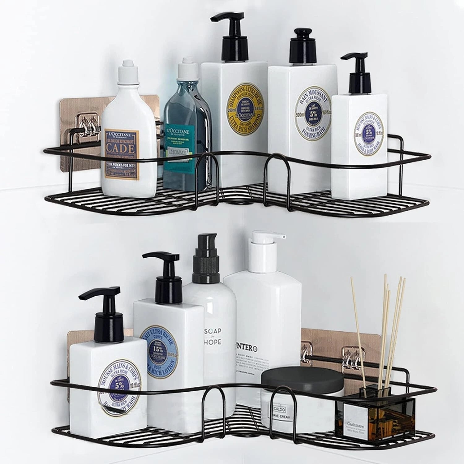 PNNP Duschregal ohne Bohren – schwarz, Duschregal Ecke Edelstahl