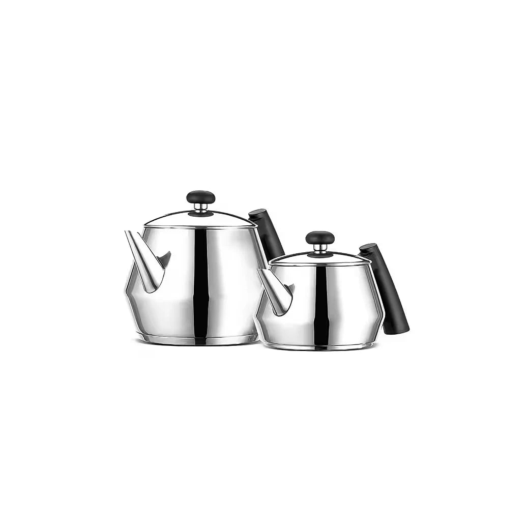 Teekanne-Set aus hochwertigem Edelstahl Bakelit grifft 18/8 2,0L + 1,0L